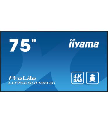 iiyama LH7565UHSB-B1 pantalla de señalización Diseño de quiosco 189,2 cm (74.5") LED Wifi 800 cd / m² 4K Ultra HD Negro Procesad