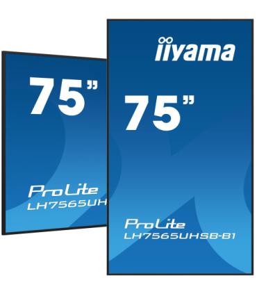 iiyama LH7565UHSB-B1 pantalla de señalización Diseño de quiosco 189,2 cm (74.5") LED Wifi 800 cd / m² 4K Ultra HD Negro Procesad