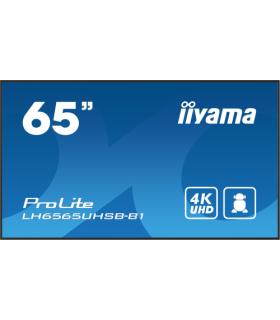 MONITOR IIYAMA 65" , UHD IPS PANEL, HAZE 1%, 800CD/M, HORIZ Y VERT, SIGNAL FAILOVER, MM 2X 10W, HDMI 2X, DP, USB 2.0 X2, WIFI..