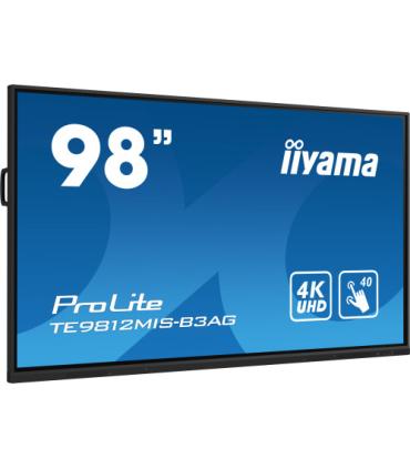 iiyama TE9812MIS-B3AG pantalla de señalización Diseño de quiosco 2,49 m (98") LCD Wifi 400 cd / m² 4K Ultra HD Negro Pantalla tá