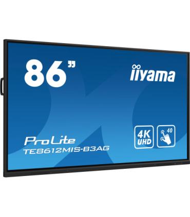 iiyama TE8612MIS-B3AG pantalla de señalización Diseño de quiosco 2,18 m (86") LCD Wifi 400 cd / m² 4K Ultra HD Negro Pantalla tá