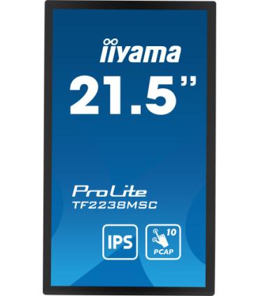 MONITOR IIYAMA 22" TACTIL (TF2238MSC-B1) 1920X1080/ 600CD /1000:1 / HDMI/ DP /2 X USB/ 5MS/ MM / USO HORIZ-VERTI-BOCA ARRIBA ..