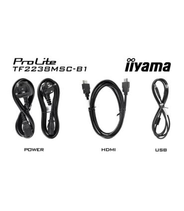 MONITOR IIYAMA 22" TACTIL (TF2238MSC-B1) 1920X1080/ 600CD /1000:1 / HDMI/ DP /2 X USB/ 5MS/ MM / USO HORIZ-VERTI-BOCA ARRIBA ..