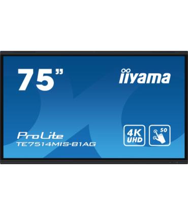 iiyama TE7514MIS-B1AG pantalla de señalización Panel plano interactivo 190,5 cm (75") LCD Wifi 435 cd / m² 4K Ultra HD Negro Pan