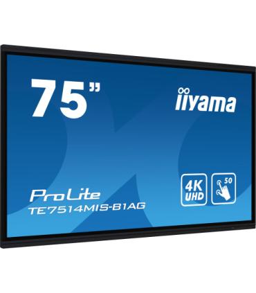 iiyama TE7514MIS-B1AG pantalla de señalización Panel plano interactivo 190,5 cm (75") LCD Wifi 435 cd / m² 4K Ultra HD Negro Pan