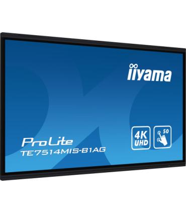 iiyama TE7514MIS-B1AG pantalla de señalización Panel plano interactivo 190,5 cm (75") LCD Wifi 435 cd / m² 4K Ultra HD Negro Pan