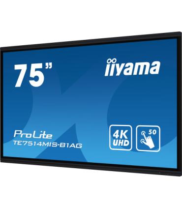 iiyama TE7514MIS-B1AG pantalla de señalización Panel plano interactivo 190,5 cm (75") LCD Wifi 435 cd / m² 4K Ultra HD Negro Pan