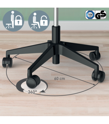 TABURETE LEITZ ERGO CON RUEDAS COLOR NEGRO KENSINGTON 65780095