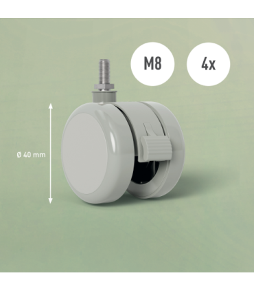 PACK DE 4 RUEDAS PARA MESA ELÉCTRICA COLOR GRIS KENSINGTON 53740085