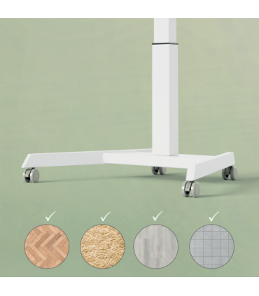 PACK DE 4 RUEDAS PARA MESA ELÉCTRICA COLOR GRIS KENSINGTON 53740085