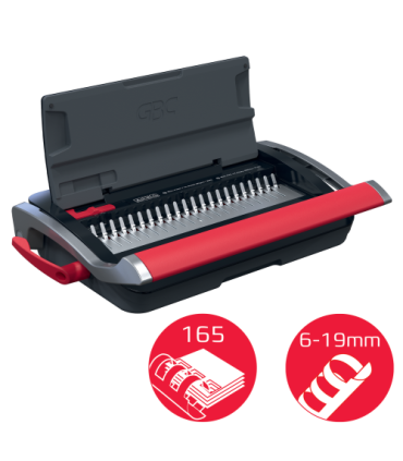 ENCUADERNADORA CANUTILLO CB15 COLOR NEGRO / PLATEADO GBC 4410061