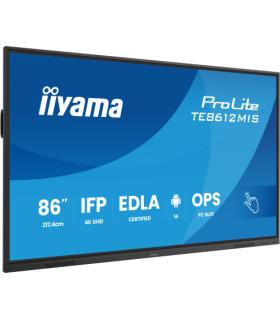 MONITOR INTERACTIVO IIYAMA 86" EDLA, ANDROID 14, 8/128GB, 40-P,3840X2160,UHD,MM 2X 20W,VGA,HDMI 2X /1XOUT, 2X USB-C,MINI-JACK OP