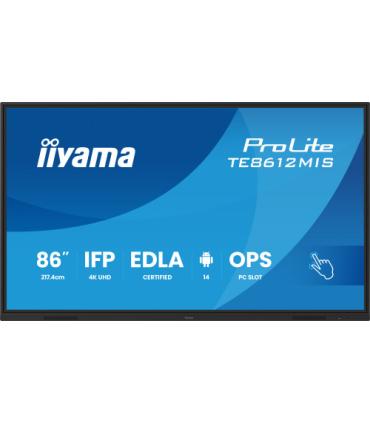 MONITOR INTERACTIVO IIYAMA 86" EDLA, ANDROID 14, 8/128GB, 40-P,3840X2160,UHD,MM 2X 20W,VGA,HDMI 2X /1XOUT, 2X USB-C,MINI-JACK OP