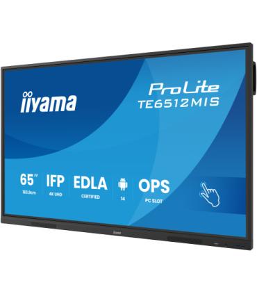 MONITOR INTERACTIVO IIYAMA 65" EDLA, ANDROID 14, 8/128GB, 40-P,3840X2160,UHD,MM 2X 20W,VGA,HDMI 2X /1XOUT, 2X USB-C,MINI-JACK OP