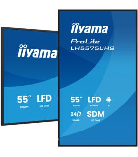 MONITOR TACTIL IIYAMA 55" 3840X2160, UHD VA, 500CD/M2, HORIZ VERT,FAILOVER,MM 2X 10W, HDMI 3X, DP, DP-OUT, USB 2.0 X2, WIFI, LAN