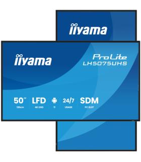 MONITOR TACTIL IIYAMA 50" 3840X2160, UHD VA, 500CD/M2, HORIZ VERT,FAILOVER,MM 2X 10W, HDMI 3X, DP, DP-OUT, USB 2.0 X2, WIFI, LAN