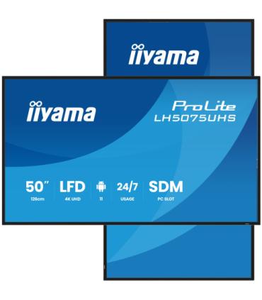 MONITOR TACTIL IIYAMA 50" 3840X2160, UHD VA, 500CD/M2, HORIZ VERT,FAILOVER,MM 2X 10W, HDMI 3X, DP, DP-OUT, USB 2.0 X2, WIFI, LAN