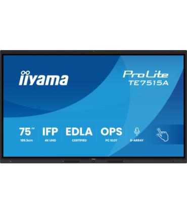 PANTALLA INTERACTIVA 75" EDLA, ANDROID 14, 16/128GB UHD IPS, MM 2X 20W + 20W SUBWR, 2X HDMI, DP , 1X USB-C, 550CD/M, HORIZ , MED