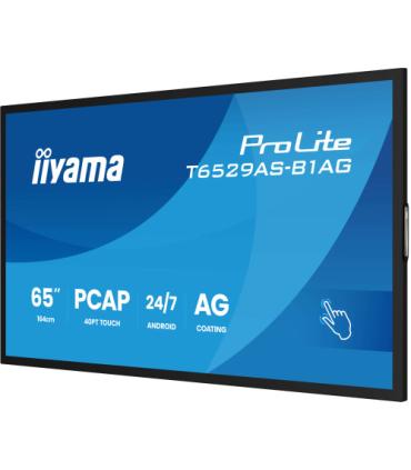 MONITOR IIYAMA TACTIL 65" 4K 20P TACTIL (T6529AS-B1AG) / ANDROID 14/ USO 24/7 / IRX1 / HDMI X 2 / USB-C / HORIZ. Y APAISADO / 42