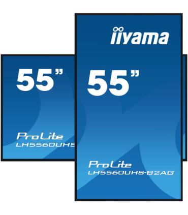 MONITOR IIYAMA 55" UHD, 500CD/M2, LANDSCAPE PORTRAIT, MM 2X 10W, 3X HDMI, USB 2.0 X2, WIFI, LAN, MEDIA PLAY USB, CONTROL LAN ..