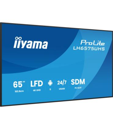 MONITOR IIYAMA 65" (LH6575UHS-B1AG)3840X2160, UHD IPS PANEL, OPERACION 24/7 500CD/M, LANDSCAPE PORTRAIT, SIGNAL FAILOVER, SPEAKE