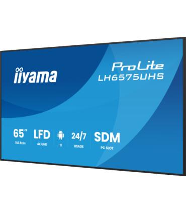 MONITOR IIYAMA 65" (LH6575UHS-B1AG)3840X2160, UHD IPS PANEL, OPERACION 24/7 500CD/M, LANDSCAPE PORTRAIT, SIGNAL FAILOVER, SPEAKE