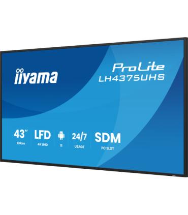 MONITOR IIYAMA 43" (LH4375UHS-B1AG) ANDROID 11 / 3844X2160 (4K UHD) / OPERACION 24/7 /500CD / LANDSC. Y PORTRAIT / 3XHDMI / DP..