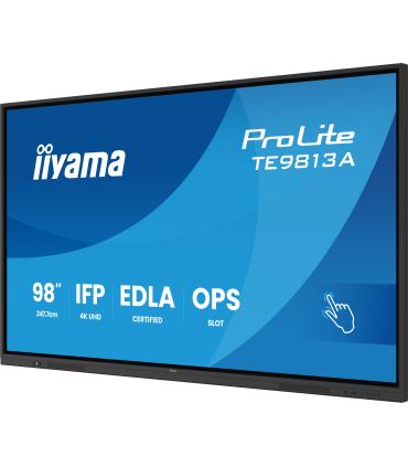 PANTALLA INTERACTIVA 98" EDLA, ANDROID 14, 8/128GB UHD IPS, MM 2X 20W + 20W SUBWR, 2X HDMI, DP , 2X USB-C, 450CD/M, HORIZ , MEDI