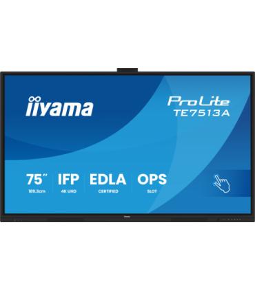 PANTALLA INTERACTIVA 75" EDLA, ANDROID 14, 8/128GB UHD IPS, MM 2X 20W + 20W SUBWR, 2X HDMI, DP , 2X USB-C, 450CD/M, HORIZ , MEDI