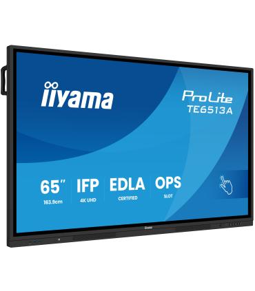 PANTALLA INTERACTIVA 65" EDLA, ANDROID 14, 8/128GB UHD IPS, MM 2X 20W + 20W SUBWR, 2X HDMI, DP , 2X USB-C, 450CD/M, HORIZ , MEDI