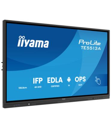 PANTALLA INTERACTIVA 55" EDLA, ANDROID 14, 8/128GB UHD IPS, MM 2X 20W + 20W SUBWR, 2X HDMI, DP , 2X USB-C, 450CD/M, HORIZ , MEDI