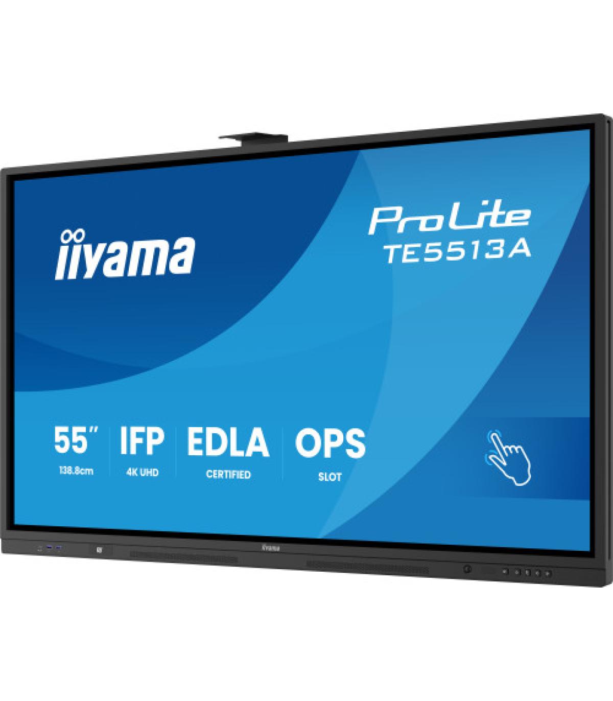 PANTALLA INTERACTIVA 55" EDLA, ANDROID 14, 8/128GB UHD IPS, MM 2X 20W + 20W SUBWR, 2X HDMI, DP , 2X USB-C, 450CD/M, HORIZ , MEDI