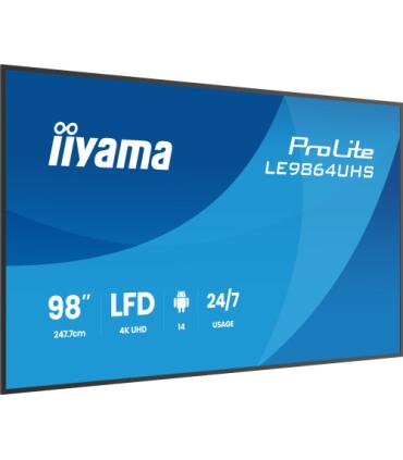 IIYAMA MONITOR 98" 3840x2160, UHD VA DLED 500cd/m, HORIZ Y VERT, MM 2x 10W, 2x HDMIx 1x USB-C, USB 2.0 x2, WiFi, LAN, Media Play