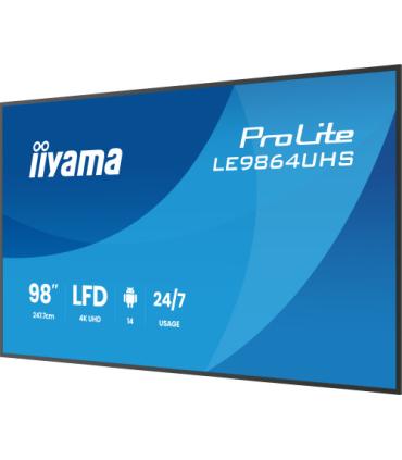 IIYAMA MONITOR 98" 3840x2160, UHD VA DLED 500cd/m, HORIZ Y VERT, MM 2x 10W, 2x HDMIx 1x USB-C, USB 2.0 x2, WiFi, LAN, Media Play