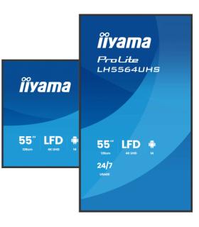 IIYAMA MONITOR 55" 3840x2160, UHD VA DLED 500cd/m, HORIZ Y VERT, MM 2x 10W, 2x HDMIx 1x USB-C, USB 2.0 x2, WiFi, LAN, Media Play