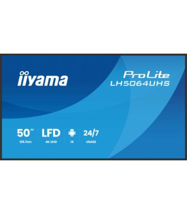 IIYAMA MONITOR 50" 3840x2160, UHD VA DLED 500cd/m, HORIZ Y VERT, MM 2x 10W, 2x HDMIx 1x USB-C, USB 2.0 x2, WiFi, LAN, Media Play