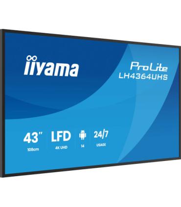 IIYAMA MONITOR 43" 3840x2160, UHD VA DLED 500cd/m, HORIZ Y VERT, MM 2x 10W, 2x HDMIx 1x USB-C, USB 2.0 x2, WiFi, LAN, Media Play