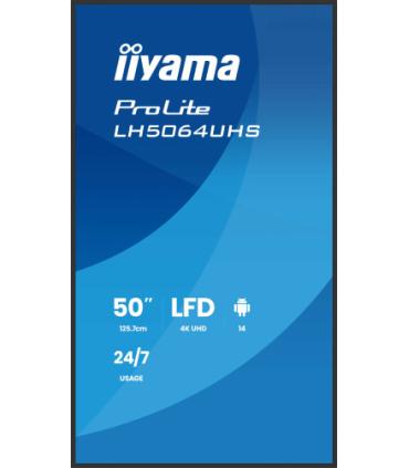 iiyama LH7564UHS-B1AG pantalla de señalización Pantalla plana para señalización digital 190,5 cm (75") Wifi 500 cd / m² 4K Ultra