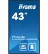 MONITOR IIYAMA 43" 3840X2160, UHD, 500CD/M2, MM 2X 10W, 3X HDMI, USB X2 (V2.0), WIFI, PLUG&PLAY DDC2B / RS232C XL, IISIGNAGE2 FA