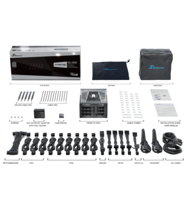 Seasonic ATX3-PRIME-PX-1600 unidad de fuente de alimentación 1600 W 20+4 pin ATX ATX Negro