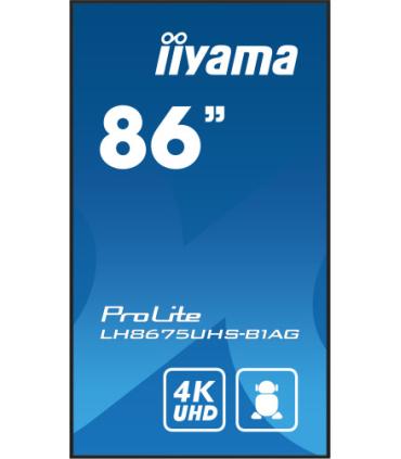 MONITOR IIYAMA 86" (LH8675UHS-B1AG) 3840X2160 / 4K UHD / 24/7 / 500 CD/M / 8MS / DP / 3XHDMI / MICRO SD SLOT / E-SHARE /IISIGNAG