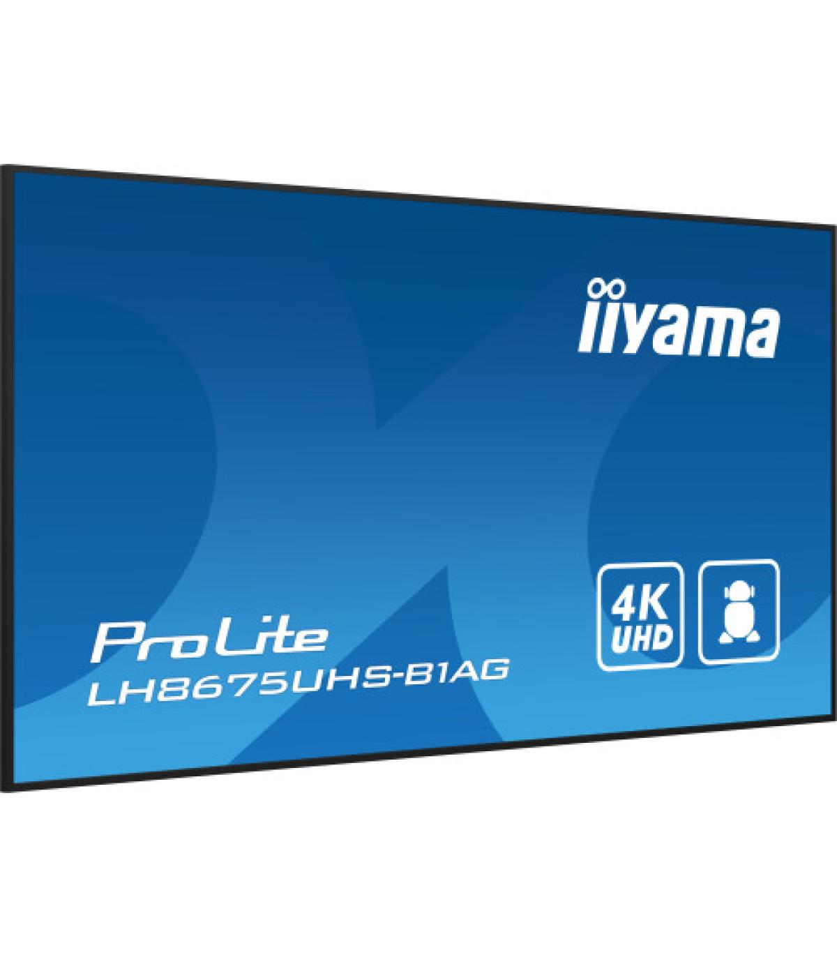 MONITOR IIYAMA 86" (LH8675UHS-B1AG) 3840X2160 / 4K UHD / 24/7 / 500 CD/M / 8MS / DP / 3XHDMI / MICRO SD SLOT / E-SHARE /IISIGNAG