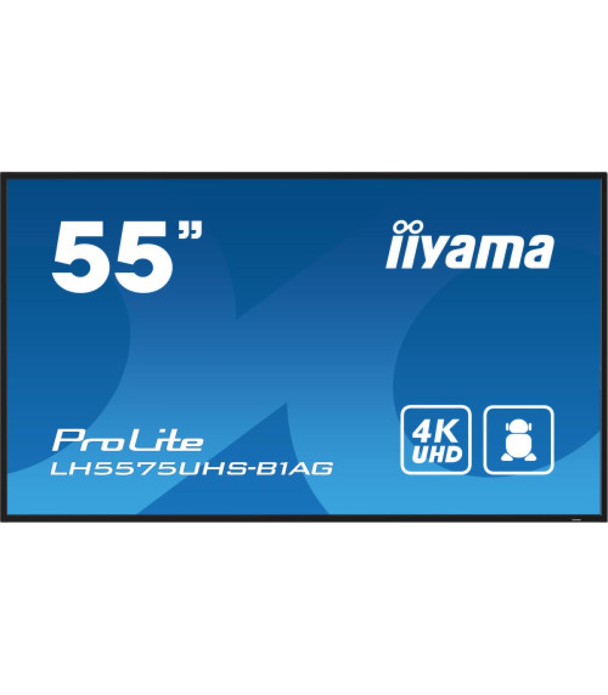 iiyama ProLite Pantalla plana para señalización digital 138,7 cm (54.6") LCD Wifi 500 cd / m² 4K Ultra HD Negro Procesador incor