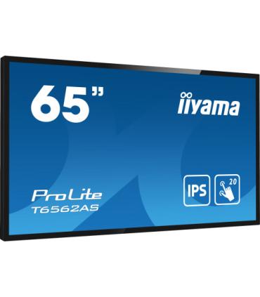 iiyama T6562AS-B1 pantalla de señalización Panel plano interactivo 163,8 cm (64.5") IPS 500 cd / m² 4K Ultra HD Negro Pantalla..