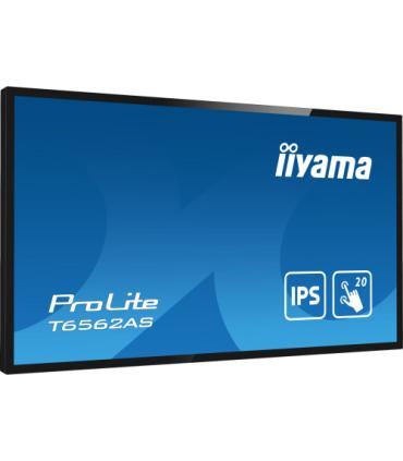 iiyama T6562AS-B1 pantalla de señalización Panel plano interactivo 163,8 cm (64.5") IPS 500 cd / m² 4K Ultra HD Negro Pantalla..
