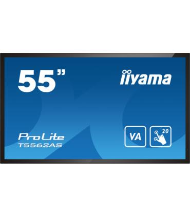 MONITOR IIYAMA 55" 4K 20P TACTIL IPS (T5562AS-B1) 3840X2160 / OPERACION 24/7 / HDMIX3 / HORIZONTAL Y APAISADO / 420CD/M2, 1200:1