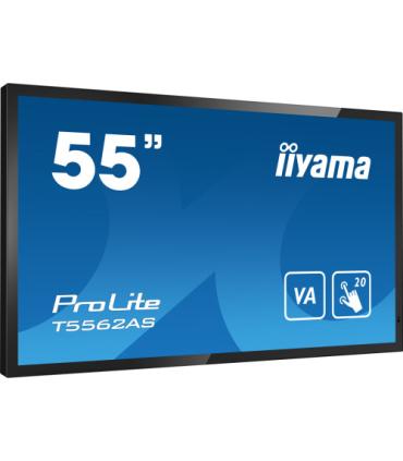 MONITOR IIYAMA 55" 4K 20P TACTIL IPS (T5562AS-B1) 3840X2160 / OPERACION 24/7 / HDMIX3 / HORIZONTAL Y APAISADO / 420CD/M2, 1200:1