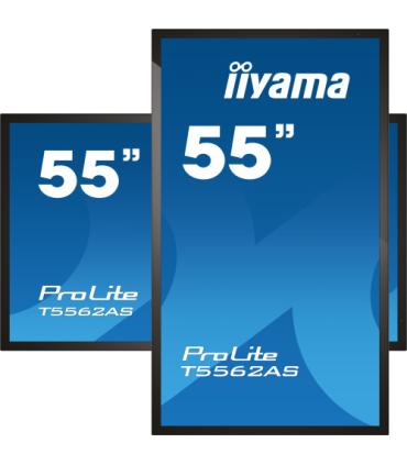 MONITOR IIYAMA 55" 4K 20P TACTIL IPS (T5562AS-B1) 3840X2160 / OPERACION 24/7 / HDMIX3 / HORIZONTAL Y APAISADO / 420CD/M2, 1200:1