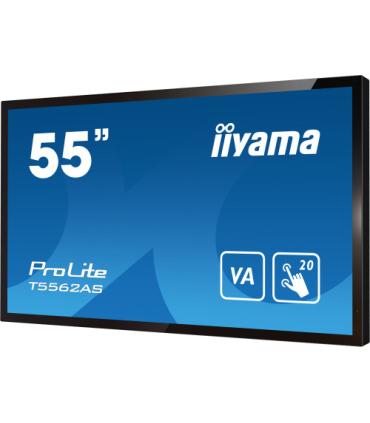 MONITOR IIYAMA 55" 4K 20P TACTIL IPS (T5562AS-B1) 3840X2160 / OPERACION 24/7 / HDMIX3 / HORIZONTAL Y APAISADO / 420CD/M2, 1200:1