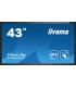 MONITOR IIYAMA 43" 4K 20P TACTIL IPS (T4362AS-B1) 3840X2160 / OPERACION 24/7 / HDMIX3 / HORIZONTAL Y APAISADO / 420CD/M2, 1200:1